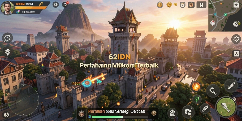 Tampilan permainan seru dalam 62IDN yang menantang strategi Tower Defense.