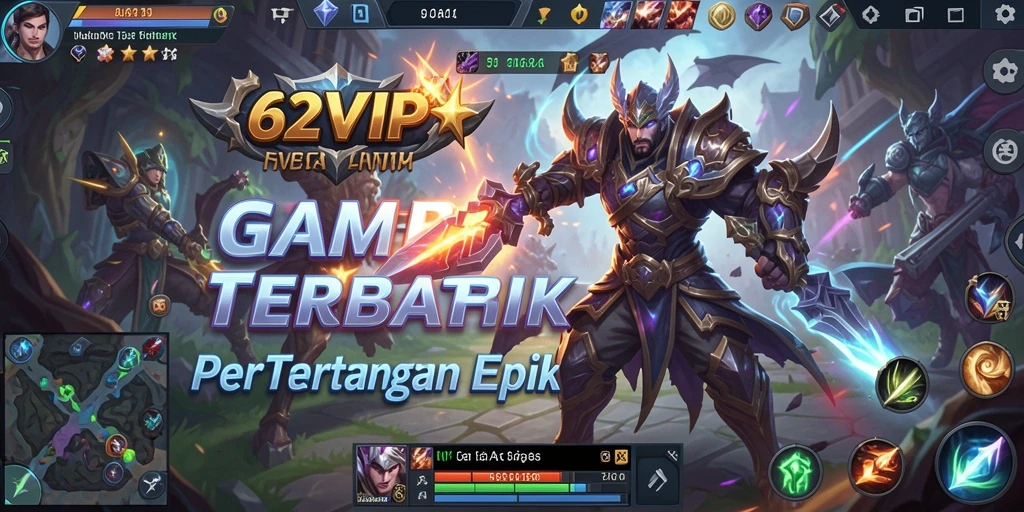 Tangkapan layar utama dari game MOBA yang penuh aksi.