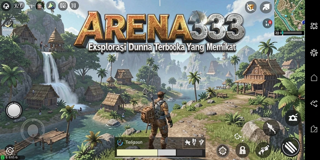 Tampilan gameplay ARENA333 yang menakjubkan di dunia terbuka.