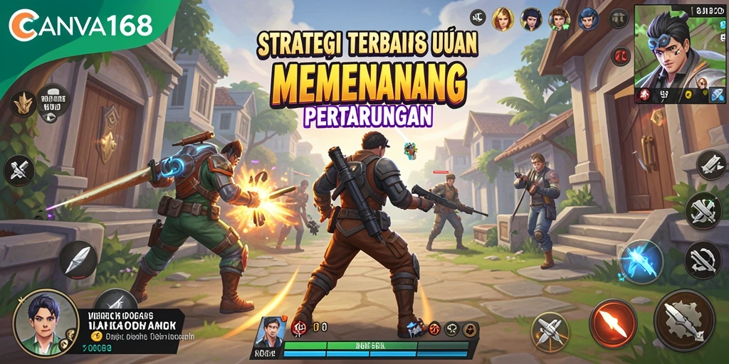 Tampilan gameplay menarik dari game strategi CANVA168.