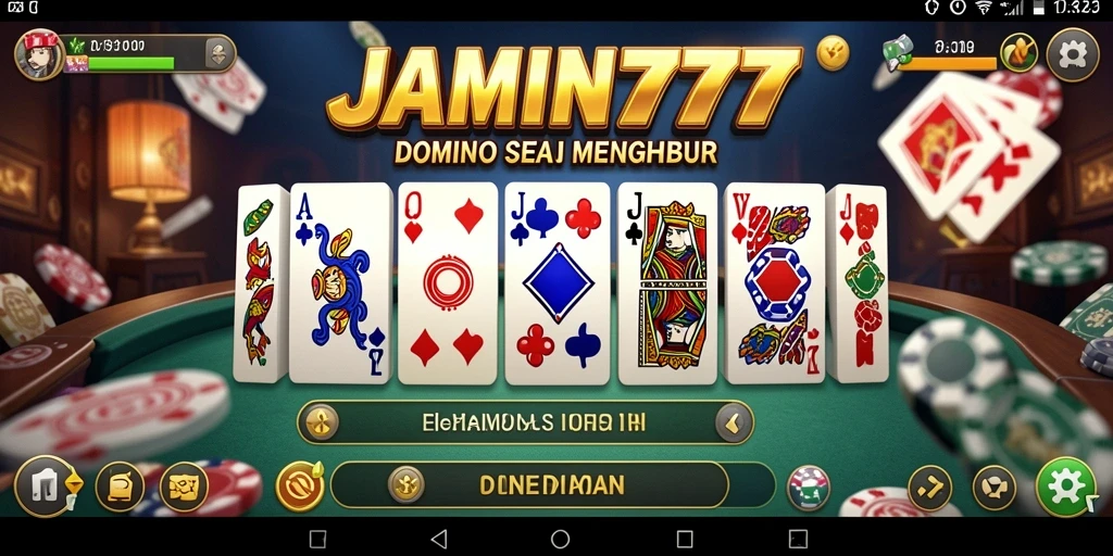 Tampilan gameplay seru dari permainan domino JAMIN777.