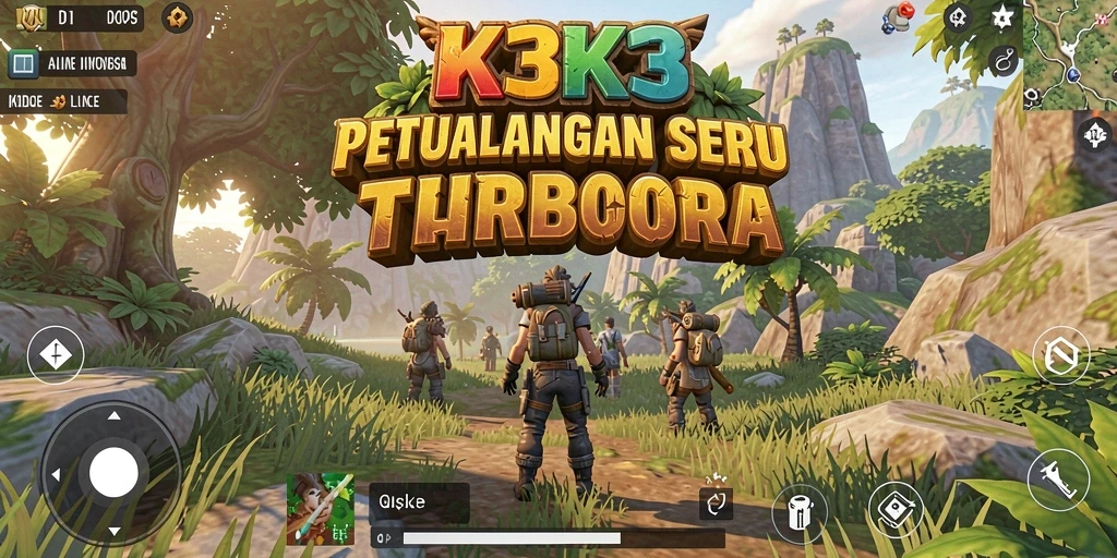 Screenshot gameplay K3K3 menampilkan petualangan seru di dunia terbuka.