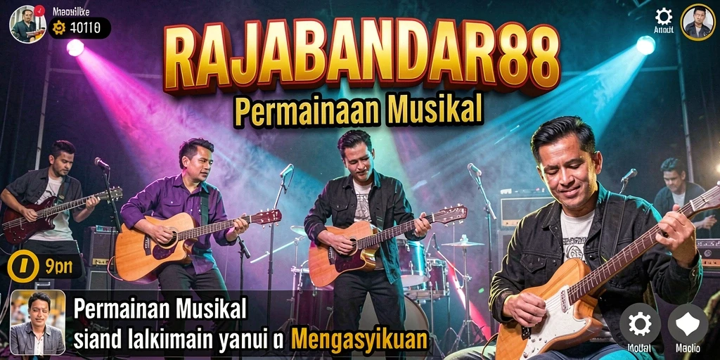 Tampilan gameplay menarik dari RAJABANDAR88 dengan banyak lagu.