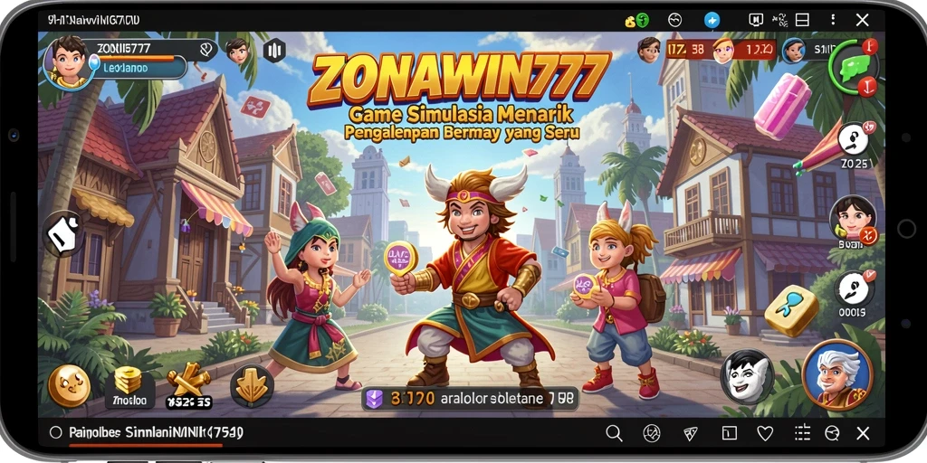 Screenshot gameplay ZONAWIN777 menampilkan karakter dan lingkungan yang interaktif.